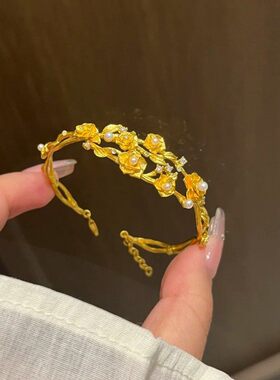 「神明花嫁」新中式玫瑰花珍珠手链精致百搭气质显白独特时尚手饰