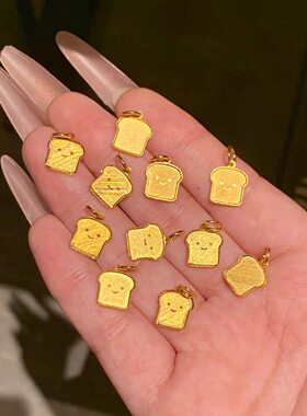超闪微笑吐司面包锁骨链