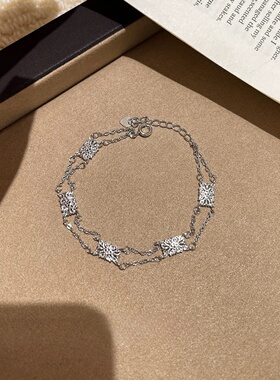 中古vintage复古格桑花项链女高级精致时尚百搭小众ins轻奢锁骨链