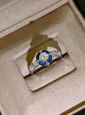 【克莱因蓝】北极星闪钻银戒指女轻奢高级感精致开口调节食指戒指