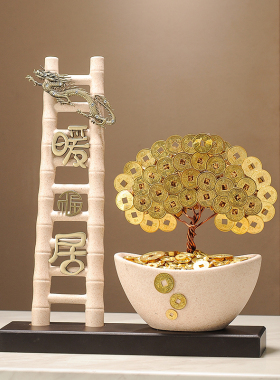 创意龙年步步升梯子装饰品入户玄关酒柜入宅 乔迁之喜礼品