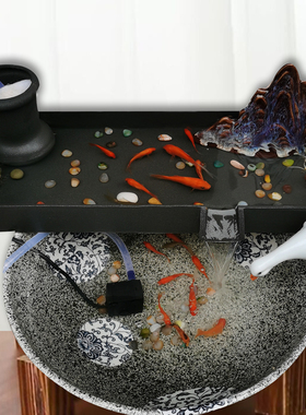 陶瓷鱼缸流水器循环流水假山庭院石槽水池造景养鱼装饰大