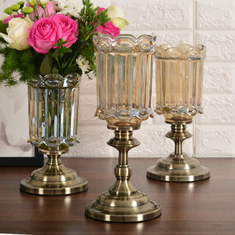 亦恩欧式水晶玻璃花瓶鲜花插花客厅电视柜餐桌摆件家居装饰摆件 - 图2