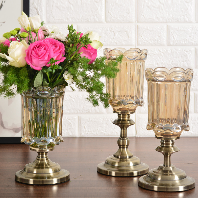 亦恩欧式水晶玻璃花瓶鲜花插花客厅电视柜餐桌摆件家居装饰摆件 - 图1