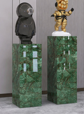 大理石底座客厅石材台立柱墩子玄关落地展示台饰品雕塑架