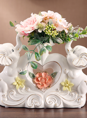 陶瓷大象家里乔迁新居礼品动物桌面客厅招财家居酒柜装饰品