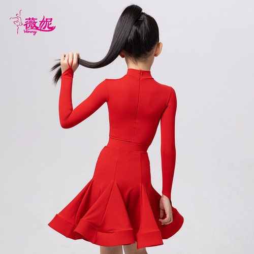Venny薇妮舞服拉丁舞新款女童比赛服国标考级大裙摆规定服演出服 - 图3