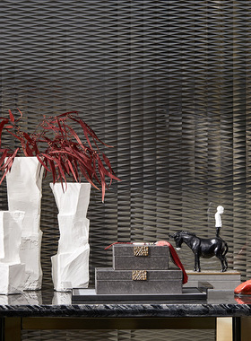 家居新石榴水果样板间房红色陶瓷茶几工艺品