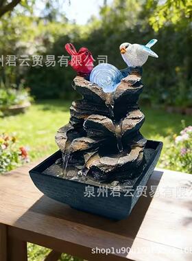 石假山流水喷泉摆件户外庭院花园石头流水喷泉酒店