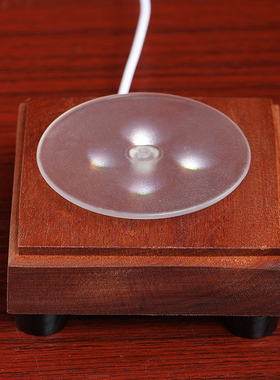 戴玉堂usb插电新款led旋转发光木质底座增高佛台展示底座灯饰底盘