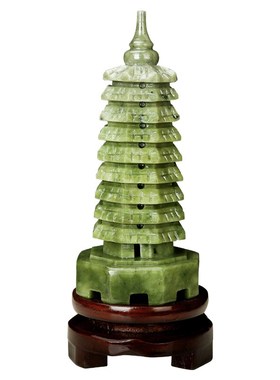 天然玉石雕刻文昌塔玉器工艺品九层十三层文昌塔玉石