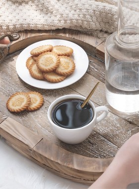 侘寂风木质托盘仿古茶盘下午茶点心盘收纳木盘民宿果盘装饰摆件