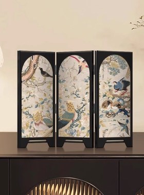 中古风墨竹屏风桌面摆件复古客厅电视柜斗柜装饰房间布置家居饰品