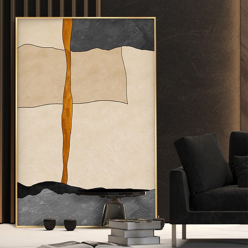 侘寂风客厅装饰画现代大气沙发背景墙面挂画个性抽象落地壁画,淘宝优惠券,粉丝福利购,淘宝优惠卷