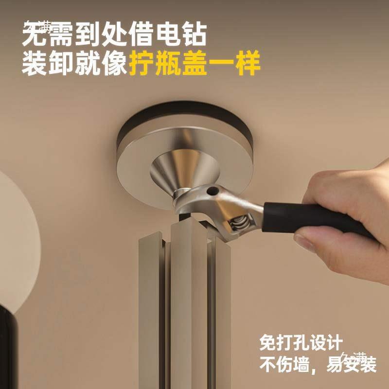 Sanmeng punch-free ceiling-to-floor hole board screen aluminum profile optical axis floor-standing partition storage coat and hat storage rack