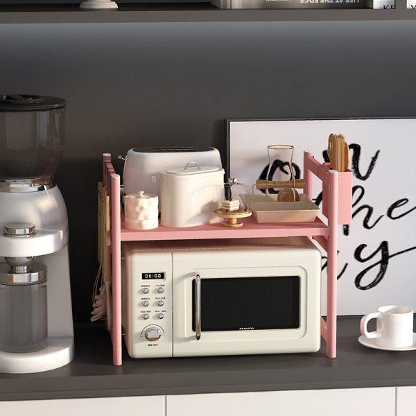 可伸缩厨房置物架微波炉架子家用双层台面桌面烤箱电饭锅收纳支架,淘宝优惠券,粉丝福利购,淘宝优惠卷