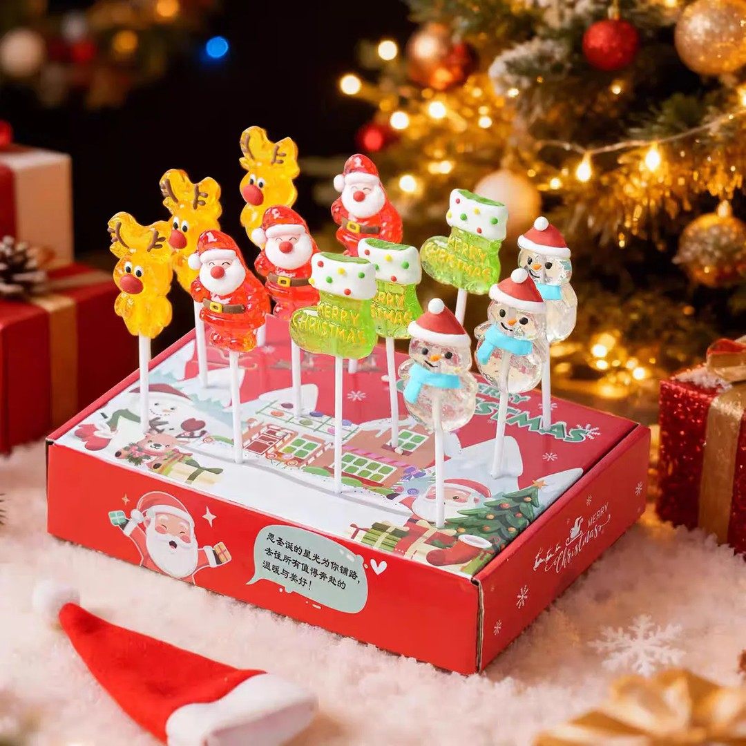 圣诞卡通造型糖果棒棒糖礼盒装网红高颜值可爱童趣圣诞节礼物零食,淘宝优惠券,粉丝福利购,淘宝优惠卷