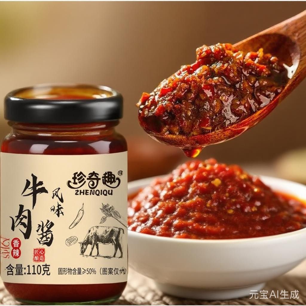 【到手4瓶】牛肉风味酱香辣五香味拌饭拌面辣椒酱调味酱夹馍酱蘸,淘宝优惠券,粉丝福利购,淘宝优惠卷