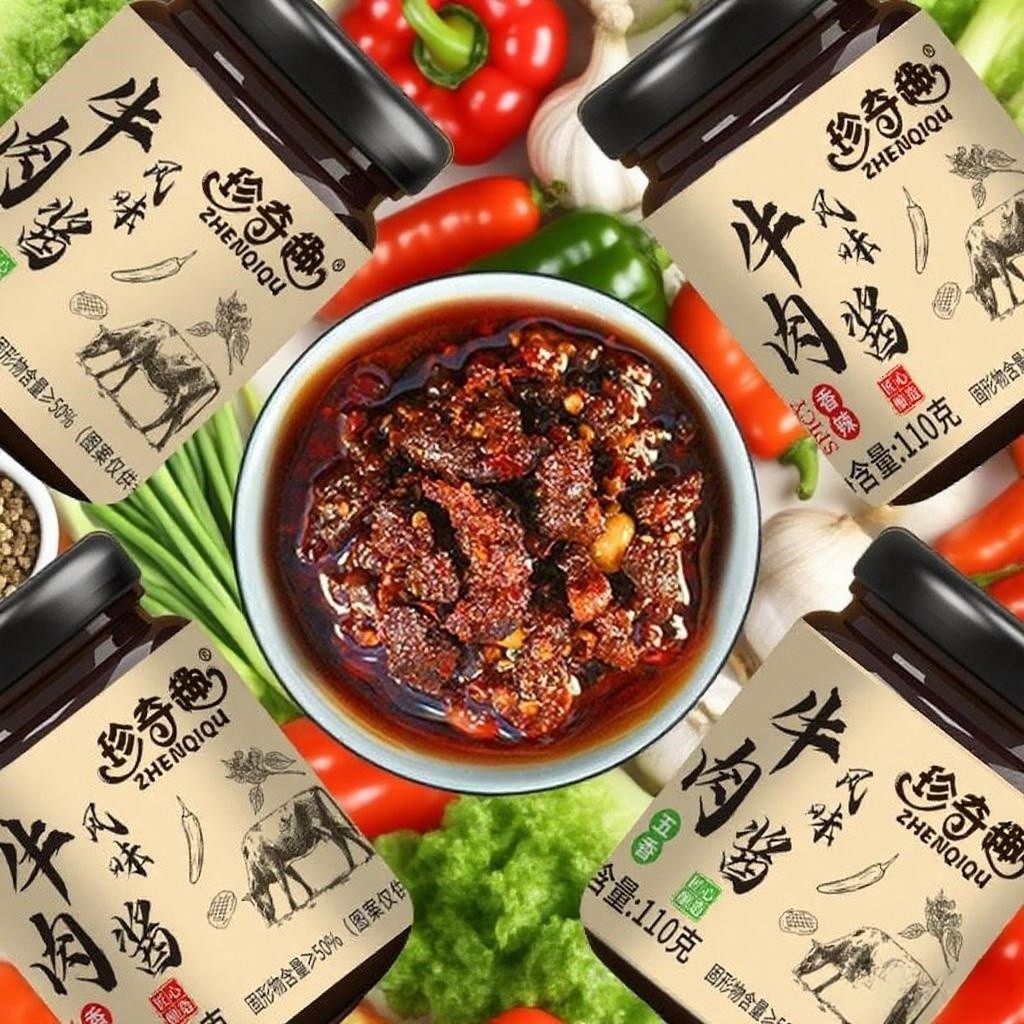 【到手4瓶】牛肉风味酱香辣五香味拌饭拌面辣椒酱调味酱夹馍酱蘸,淘宝优惠券,粉丝福利购,淘宝优惠卷