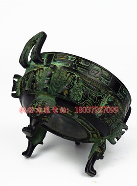 青铜器铜火锅 仿古工艺 镂空酒精灯火锅鼎饭店餐具兽面锅仔