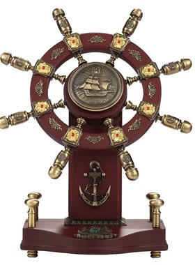舵手摆件 领航舵轮工艺品办公桌摆设 商务乔迁开业定制礼品