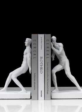 抽象人物雕像书档摆件客厅家居酒柜样板间创意书挡书靠书立装饰品