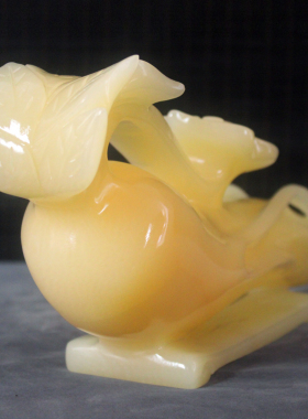 阿富汗天然黄玉人参如意祝寿贺礼乔迁客厅玄关书房酒柜装饰品