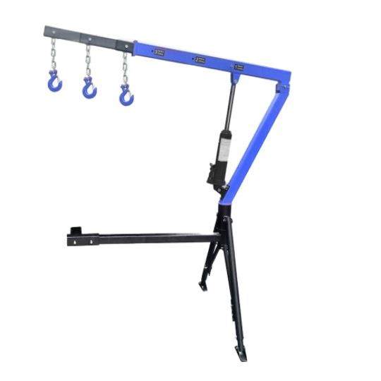 跨境蓝色伸缩款吊机起重吊运折叠小吊机便携式吊架0.5T液压小吊机,淘宝优惠券,粉丝福利购,淘宝优惠卷