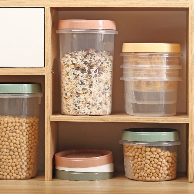 High temperature resistant round refrigerator with lid small fruit storage box microwave heating bento box sealing jar