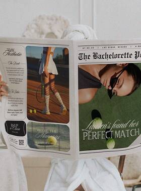 覆古手拿英文报纸ins影楼拍照道具背景家居网红服装影楼打卡布置