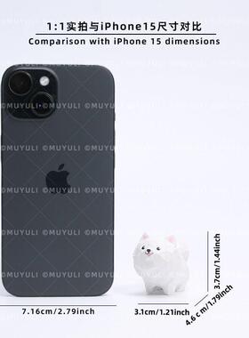 手工木雕萨摩耶小狗摆件工位桌面萌宠装饰品治愈系木质情人节礼物