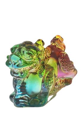 黄水晶麒麟七彩麒麟家居瑞兽吉祥物乔迁业