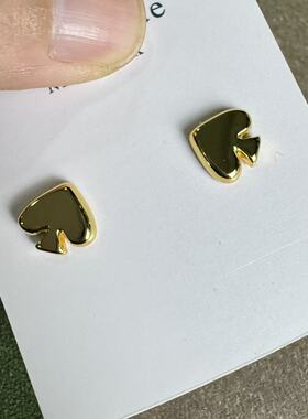外贸尾单处理欧美复古风爱心耳钉项链女轻奢简约小众精致百搭