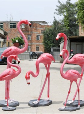 仿真火烈鸟玻璃钢雕塑商场门店铺花园林装饰婚庆橱窗摄影道具