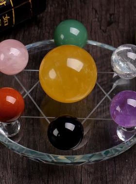 紫天然七彩白粉黄XMY晶黑绿水球七红星阵