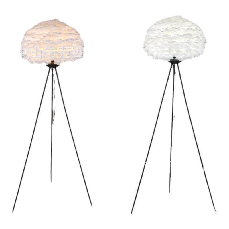 轻奢FX-215落卧室头柜件装饰羽毛地灯网红摆奶床油沙发旁立式氛围,淘宝优惠券,粉丝福利购,淘宝优惠卷