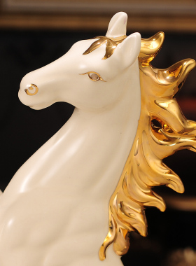 欧式陶瓷马客厅办公室招财工艺品摆设马到成功家居酒柜装饰品