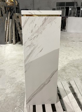 现代大理石雕塑台定制酒店会所样板房石头底座艺术品展台