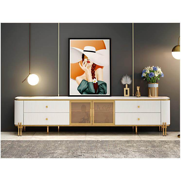 新款轻奢岩板电视柜茶几组合极简约奶油风客厅大小户型收纳柜,淘宝优惠券,粉丝福利购,淘宝优惠卷