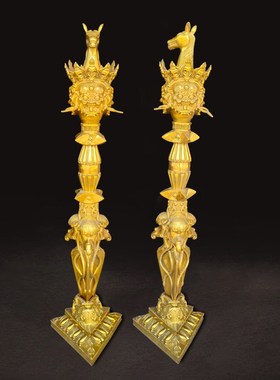 黄铜金刚杵法器大号带底座马头明王普巴金刚橛面普巴杵装饰