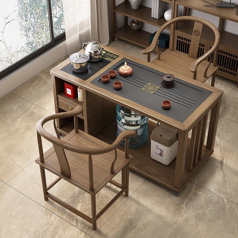 年新款阳台茶桌椅带万向轮全实木茶桌小户型台泡茶,淘宝优惠券,粉丝福利购,淘宝优惠卷