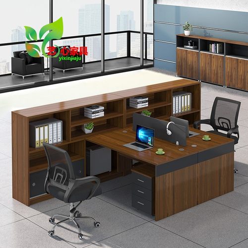人财务桌办公桌椅职员桌L型卡座2人办公室桌子屏风工位隔断 - 图1
