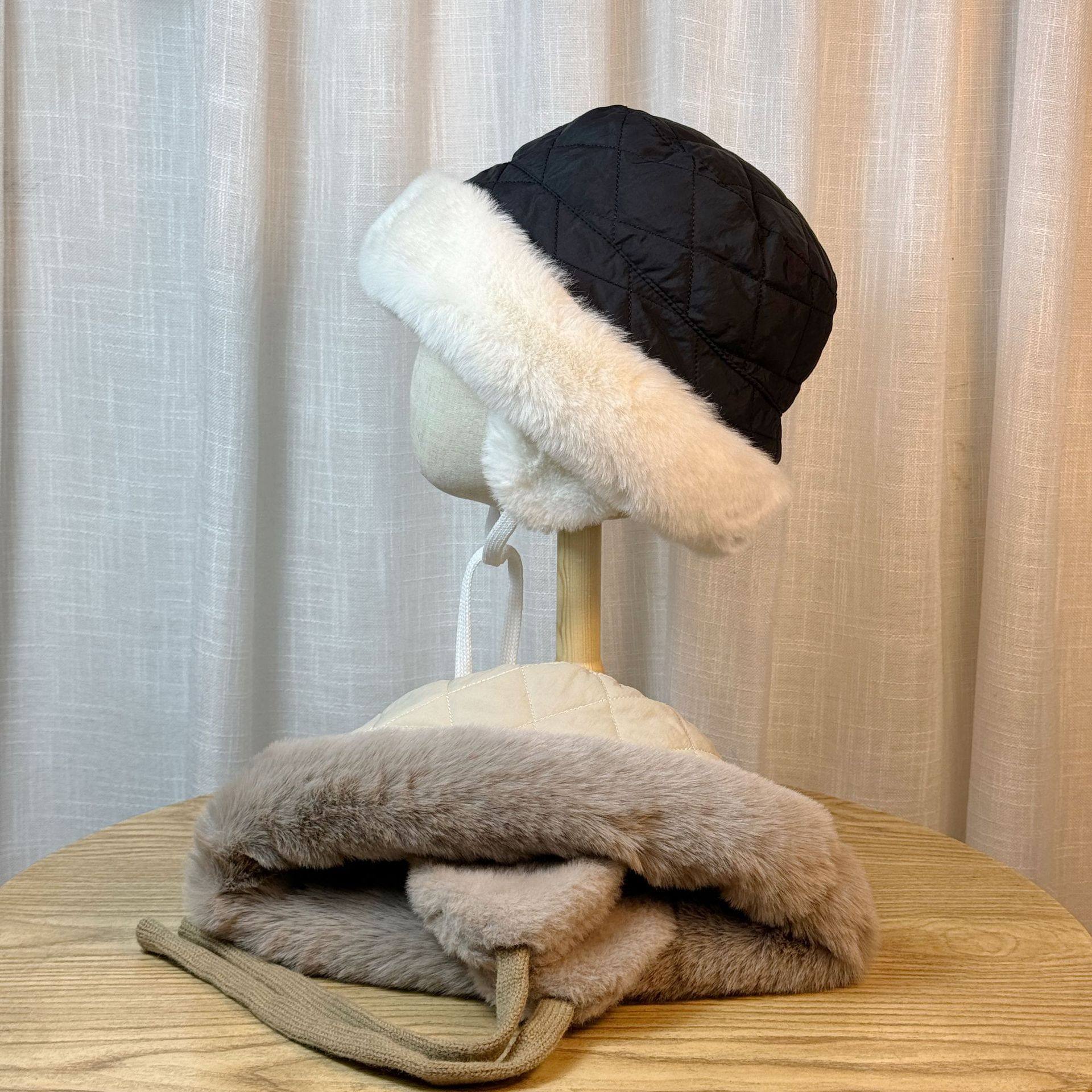 大脸护耳渔夫帽女秋冬季显脸小加绒加厚保暖毛绒盆帽骑车防风帽子,淘宝优惠券,粉丝福利购,淘宝优惠卷