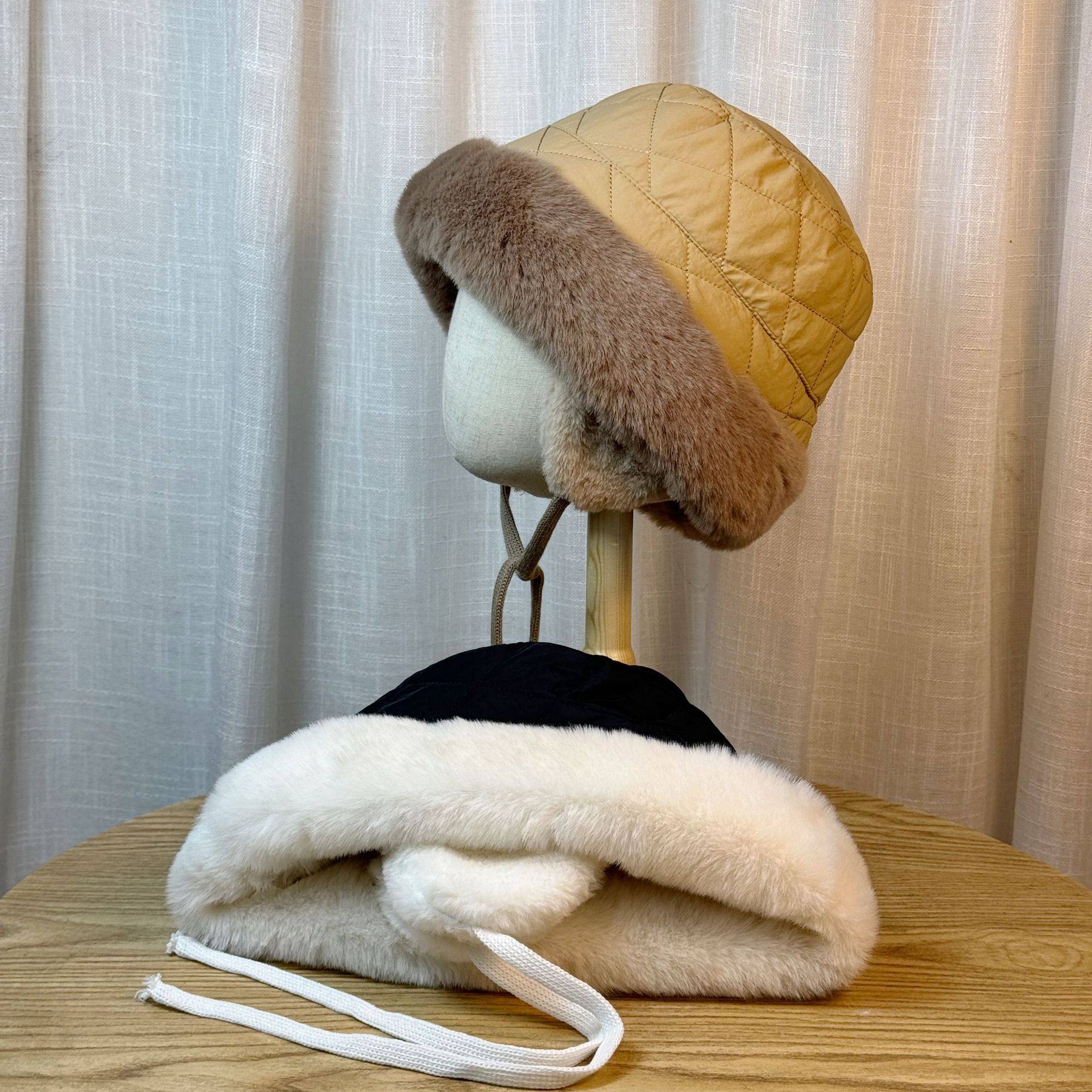 大脸护耳渔夫帽女秋冬季显脸小加绒加厚保暖毛绒盆帽骑车防风帽子,淘宝优惠券,粉丝福利购,淘宝优惠卷