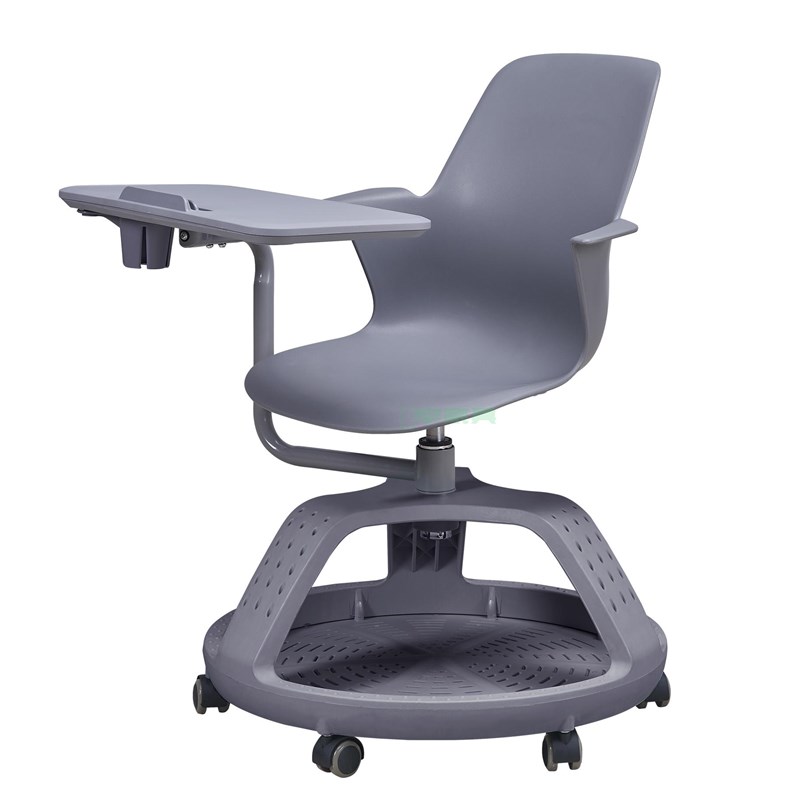 时尚桌椅一体椅培训椅大写字板转椅会议椅智慧教室椅书写记录椅子 - 图3