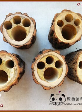 创意 儿童桌面动物脚印笔筒手工实用树桩桌面儿童卡通笔筒