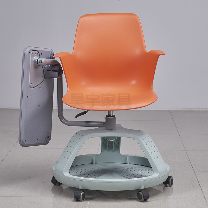 时尚桌椅一体椅培训椅大写字板转椅会议椅智慧教室椅书写记录椅子 - 图1