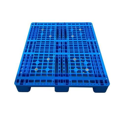 HDPE全新料1012强荷载塑料卡板带钢管网格蓝色塑料川字型托盘 - 图3