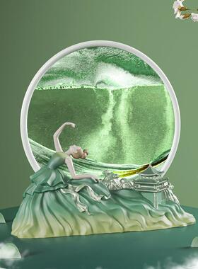 舞者流沙画客厅电视柜酒柜家居装饰创意解压沙漏乔迁新居礼品