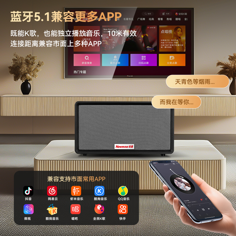 Newmine KK01 home ktv audio set karaoke microphone karaoke all-in-one karaoke machine